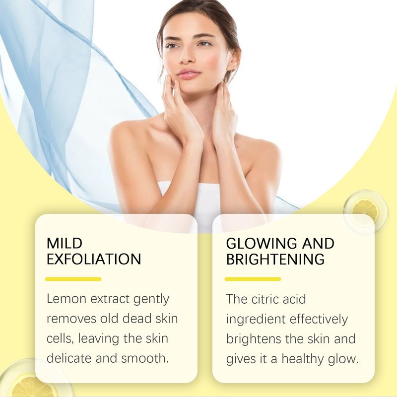Hoygi Lemon Exfoliating Gel Gently Cleanses Face Body Skin Hydrating Moisturizing Refreshing Cleansing Gel_voghion.com