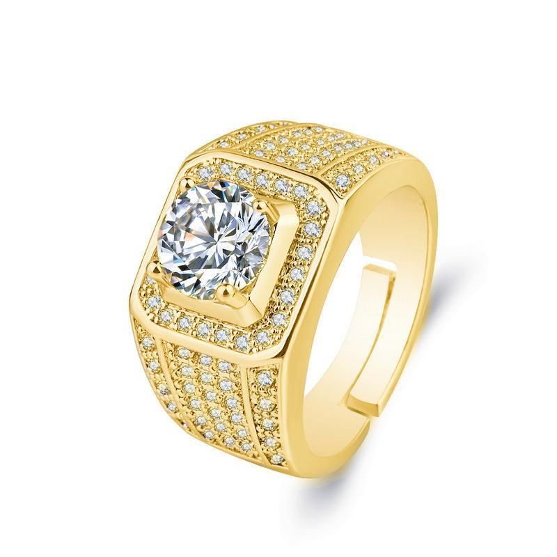 Luxurious And Domineering Wide Edition For Men, Of Mozambique High Carbon Diamond Color, Full Sky Star Opening_voghion.com