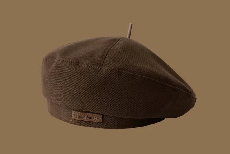 Hairy beret children's autumn and winter 2023 new face, small Maillard style fashion, bud painter hat trend_voghion.com