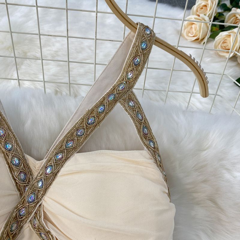 Rochie de vară frumoasă și unică pentru femei, stil vestimentar, cu guler înalt, subțire, cu șold, stil halter_voghion.com