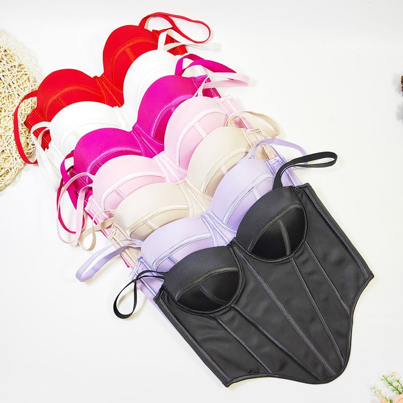 Europäeschen an amerikanesche Street Style onregelméissege Fëschgrat-BH Bannendran Uewerflächenträger weibleche Kierper verengt schéint Réck Tube Top_voghion.com