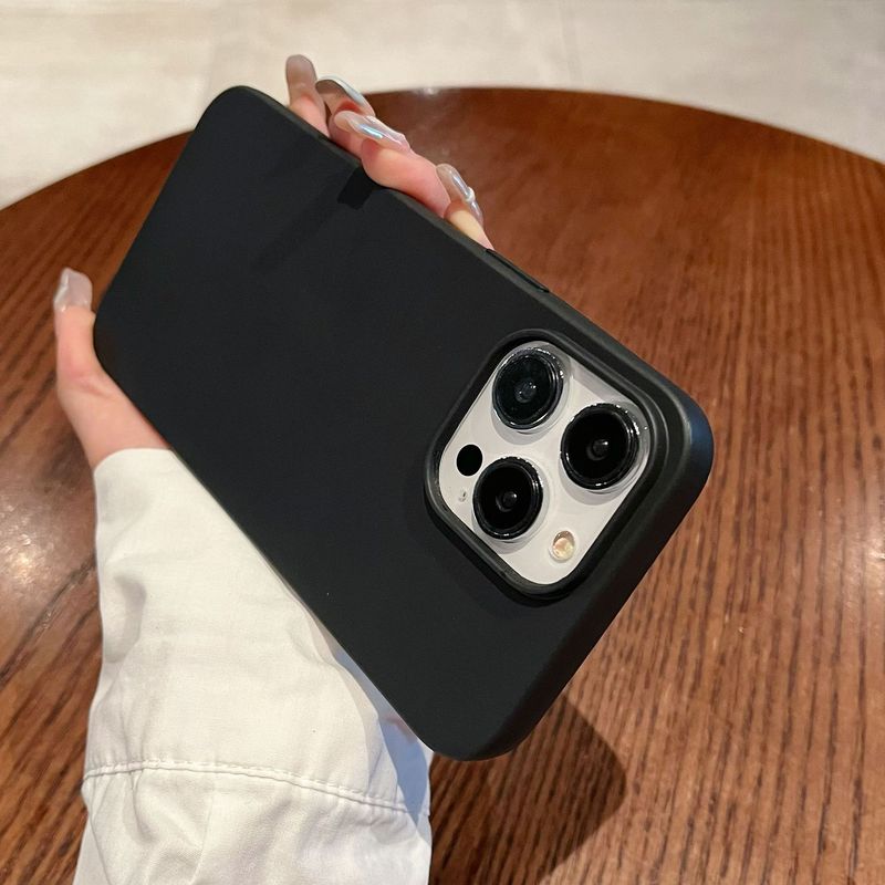 Suitable for Aple 16PROMAX solid color simple mobile phone case frosted large hole iphone14PRO soft shell protective cover_voghion.com