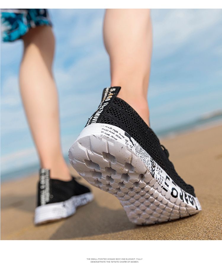 Breathable Hole Thin Summer Couple Cut Out Water Stepping Mesh Surface Shoes_voghion.com