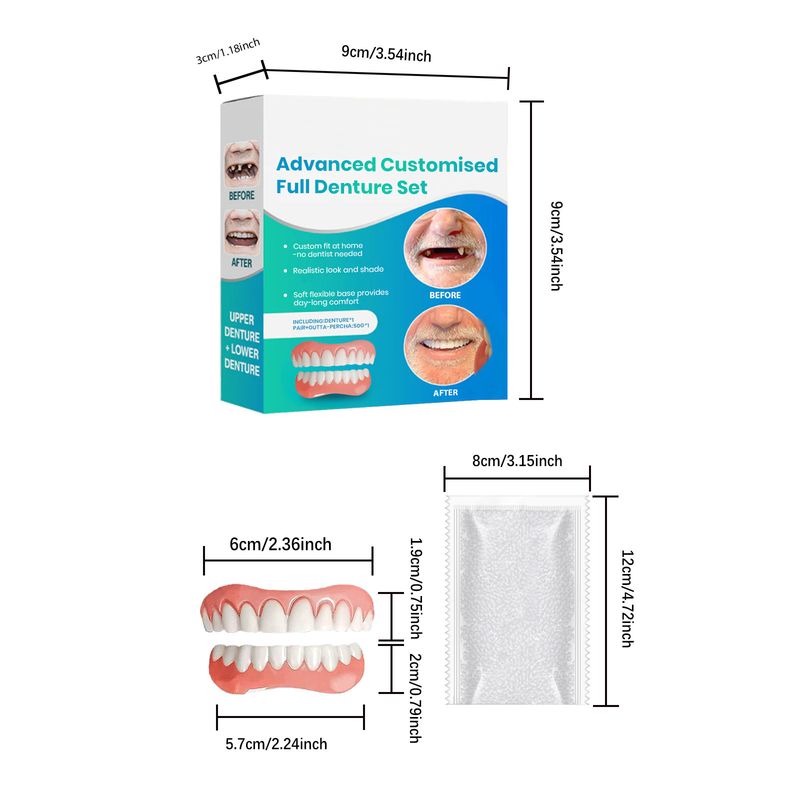 Modifica quotidiana dei denti Migliora la bellezza del sorriso Materiale confortevole Set di protesi dentarie naturali_voghion.com