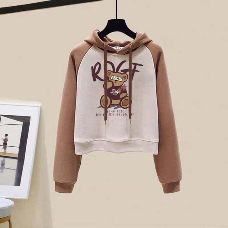 Women's Clothing Hooded Sweatshirt, All Match Top With Loose Slim Wide Leg Mopping Pants_voghion.com