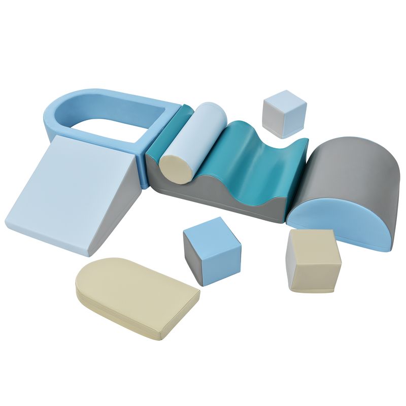 Ensemble de blocs de jeu et d'escalade TLG 9 pièces pour enfants – Blocs de construction souples et colorés avec marches, toboggan et piscine à balles pour tout-petits et enfants d'âge préscolaire – Balles non incluses_voghion.com