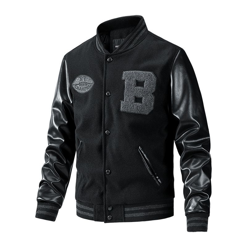 Neue Herrenjacke für Herbst und Winter mit Baumwoll-Baseballkragen, Wolljacke in Übergröße, Herrenbekleidung_voghion.com