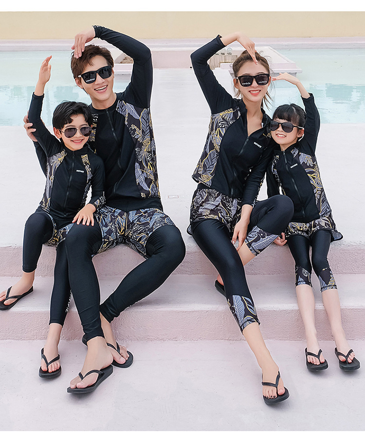 Familienkleidung Familien-Sonnenschutz-Badeanzug, separater, großer, schmaler Surf-Neoprenanzug_voghion.com