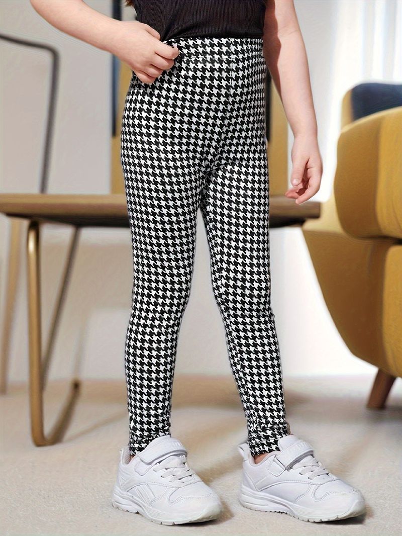 Kids’ Clothing INS Girls Spring And Autumn Leggings Fashionable Houndstooth Pattern, Tight Leggings_voghion.com