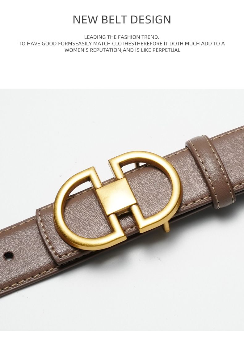Dress Smooth Button Decorative Versatile Thin Skirt Women's Belt_voghion.com
