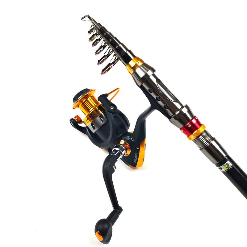 Conjunto de varas de pesca, conjunto de equipamentos de pesca em mar curto, varas de pesca de longa distância, biblioteca de carretel, caixa de iscas, conjunto completo_voghion.com