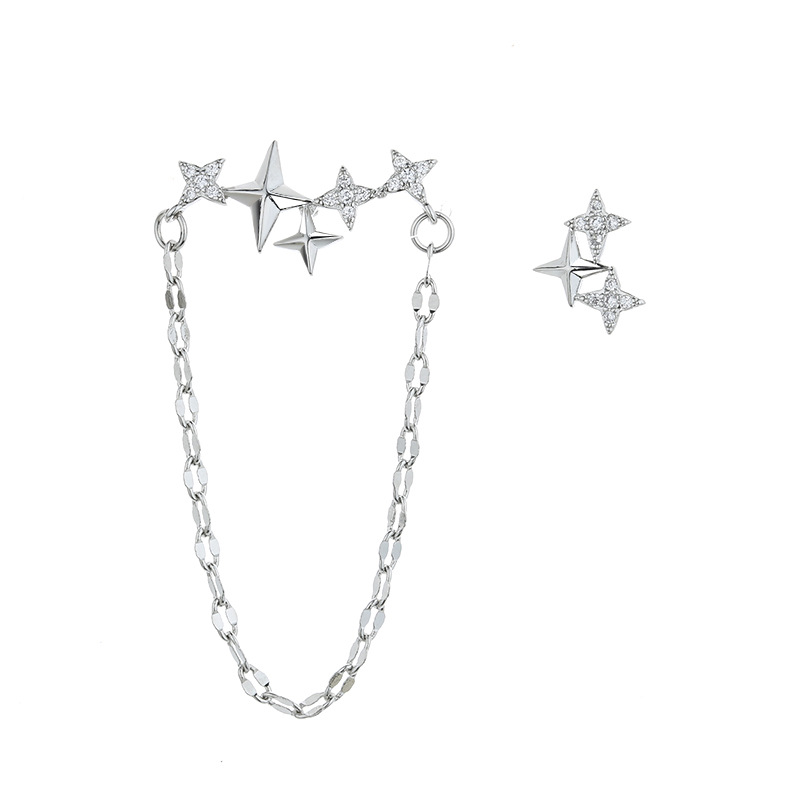 Farbe VENUS Sier Asymmetrische Stern Ohrringe frauen Zirkon Quasten Ohr Studs Persönlichkeit Schmuck Geburtstag Gi_voghion.com