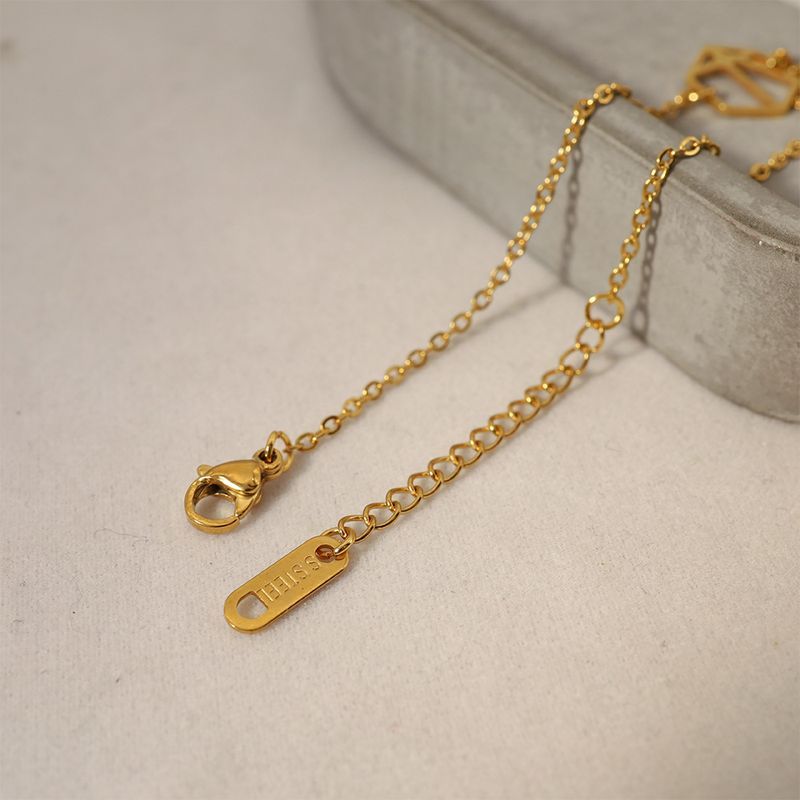 Šestihranný dutý titanový ocelový náramek ins, nebledne, pokovování, pravé zlato, módní šperky Joker_voghion.com