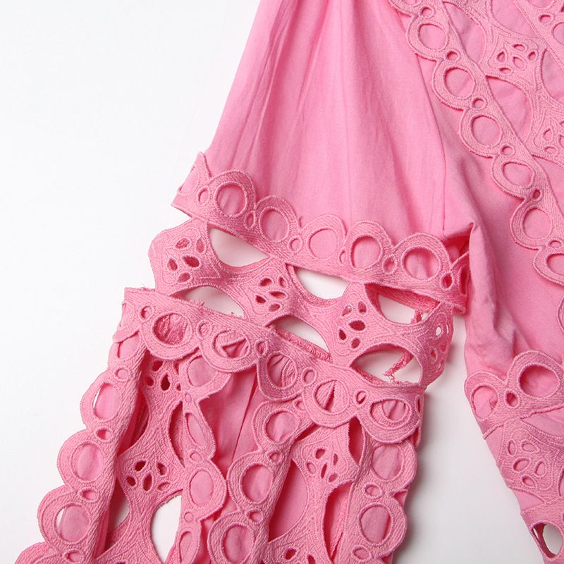 Damenbekleidung Retro Promi-Stil Herbst neuer Spitzenkragen Langarm Taillen-Bluse Hohe Taille Rock einfarbig zweiteiliger Anzug_voghion.com
