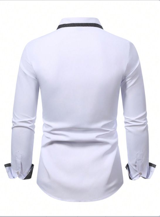 Camicia da uomo slim casual business alla moda, a maniche lunghe, con colori coordinati, nuova moda da strada_voghion.com