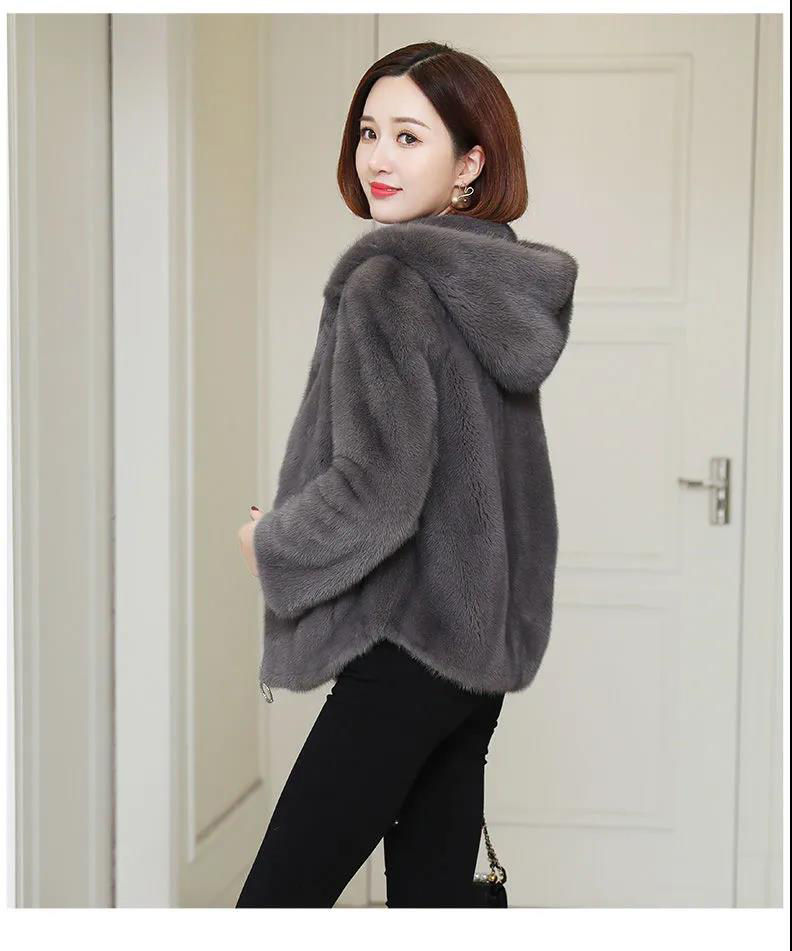 Plüschiger und verdickter doppelseitiger Coral Veet-Herbst- und Winterpullover mit lockerer Kapuze und warmem Reißverschluss für Damen aus Lammwolle_voghion.com