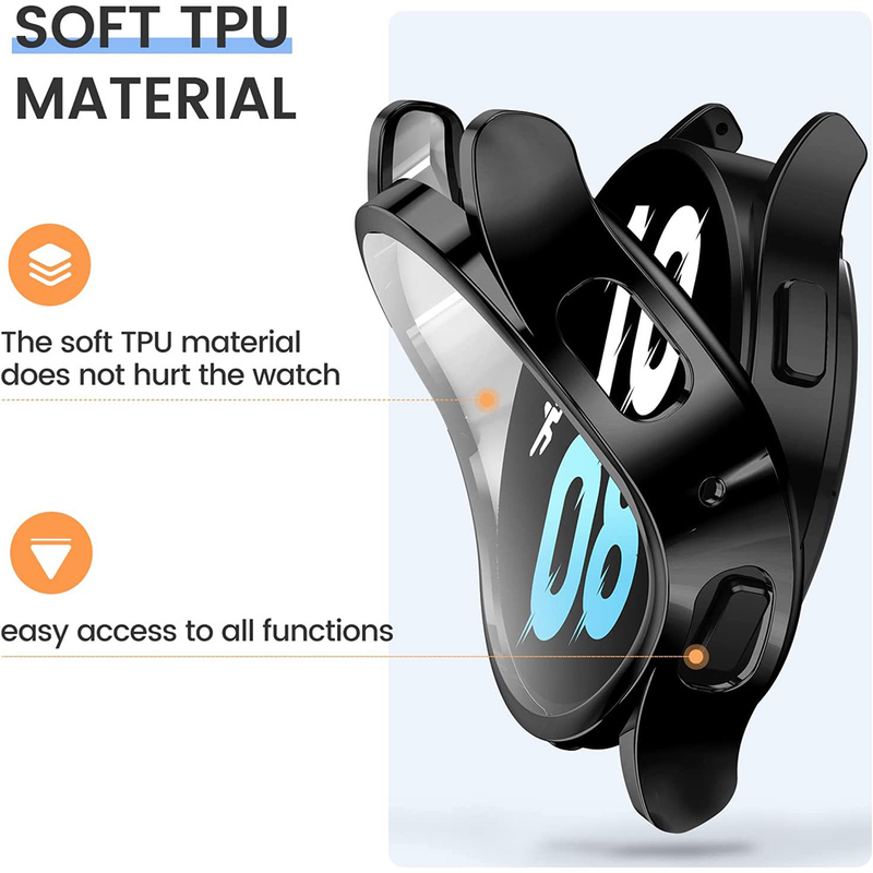 Custodia per Samsung Galaxy Watch 4 5 40mm 44mm Protezione Cover Copertura Silicone TPU Paraurti Protezione dello schermo Accessori completi_voghion.com