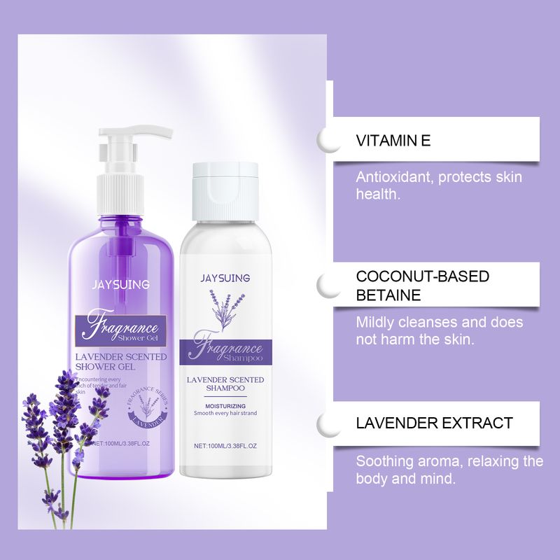Jaysuing Lavender Shampoo & Shower Set Gently Cleans And Moisturizes Body, Skin And Scalp_voghion.com