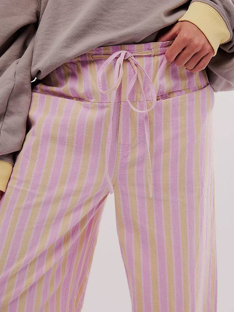 Vente chaude Rayé Loungewear Femmes Années 2000 Esthétique Large Jambe Y2K Cordon Taille Haute Décontracté À Carreaux Palazzo Pantalon Pantalon_voghion.com
