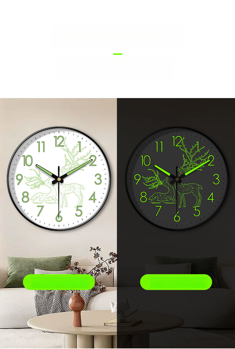 Orologio da parete luminoso personalizzato per soggiorno e camera da letto, orologio al quarzo, silenzioso, semplice, creativo e moderno_voghion.com