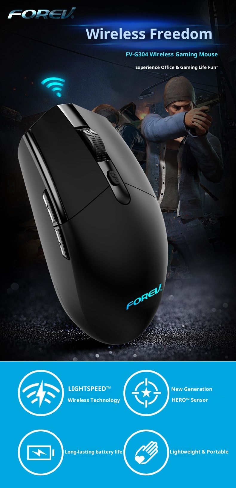 Digitex Digitex Wireless 6-key Business FVG304 Office Notebook Desktop Computer E-sports Game Gaming Mouse Wholesale_voghion.com