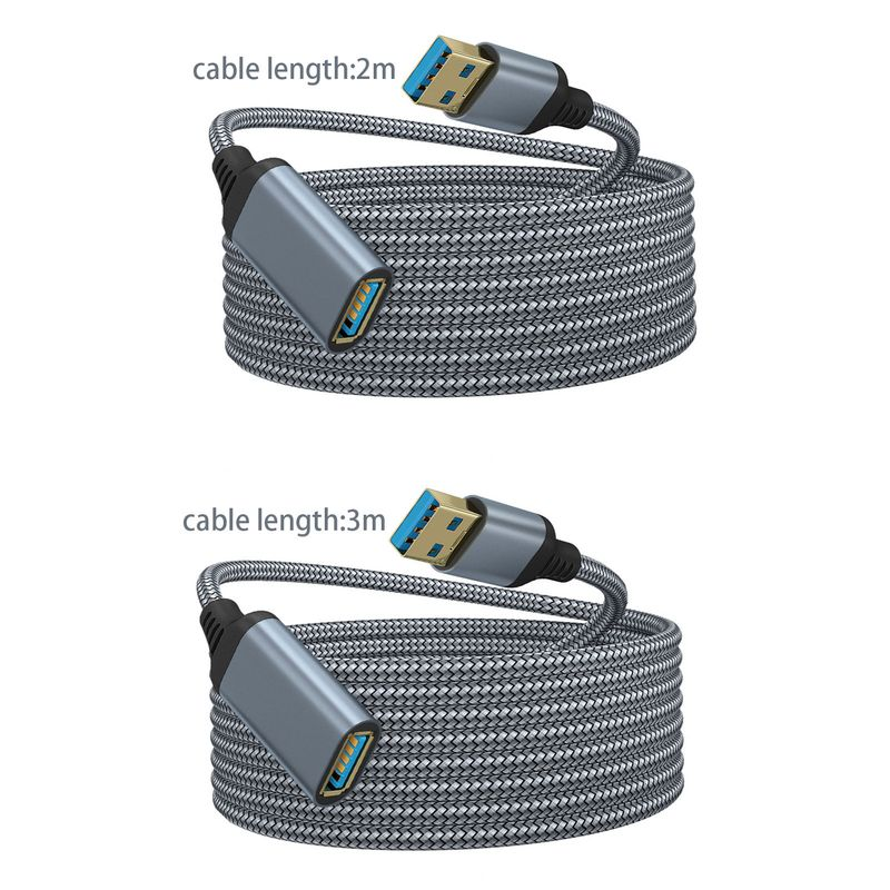 Câble USB tressé USB3.0 mâle à femelle, ligne d'extension largement Compatible, Transmission à grande vitesse pour ordinateur portable_voghion.com