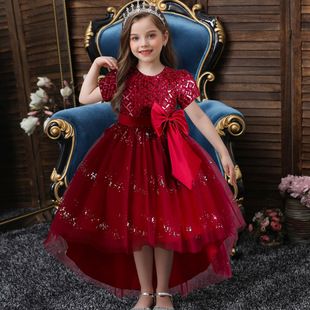 Babykleidung für Mädchen Kinderkleidung, Mädchen, Prinzessinnen, lange Kleider für große Kinder, Sommerkostüme für Klavierauftritte von Kindern._voghion.com