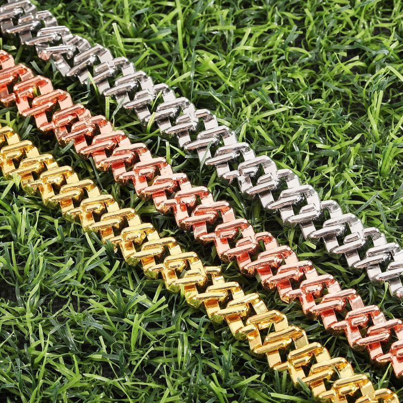 Hip-Hop Trendy Style Diamond-Studded Men's Colorful Diamond Bracelet Fashionable Cool Cuban Chain_voghion.com