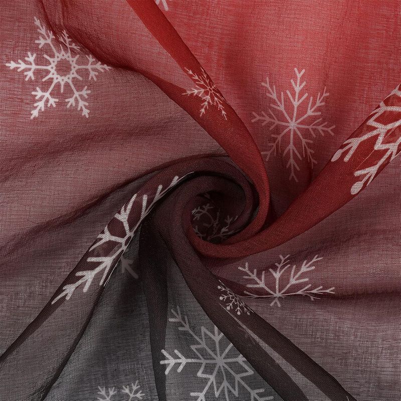 Curtains Christmas Snowflake Sheer Curtains Colorful Digital Print Voile Window Drapes With Ring Top Ready To Hang_voghion.com