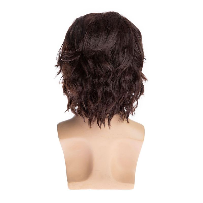 Synthetic Clip-in Fashion Wigs Men's Short Curly Wigs Dark Brown Short Curly Wigs_voghion.com