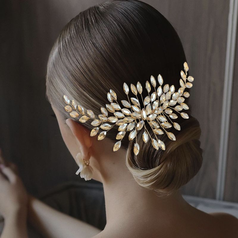 Copricapo Elegante pettine per capelli in cristallo fatto a mano con strass - Perfetto per matrimoni, feste e occasioni speciali_voghion.com