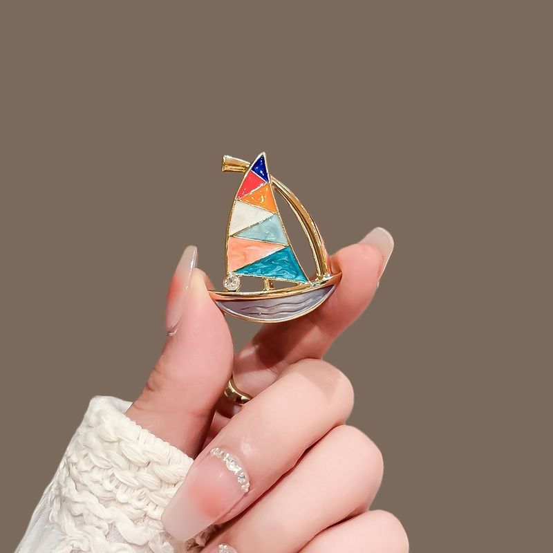 Small Sailboat Brooch, High-end Femininity Badge, Smooth Sailing, Pin Anti-light Buckle, Suit Corsage Accessories_voghion.com