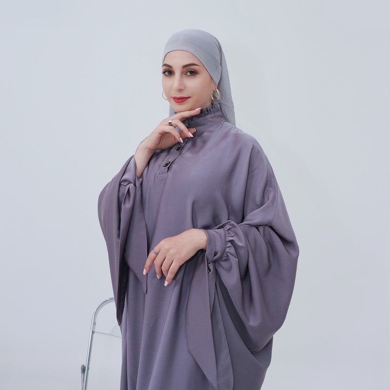 Damenbekleidung Langes Swing-Kleid in Volltonfarbe_voghion.com