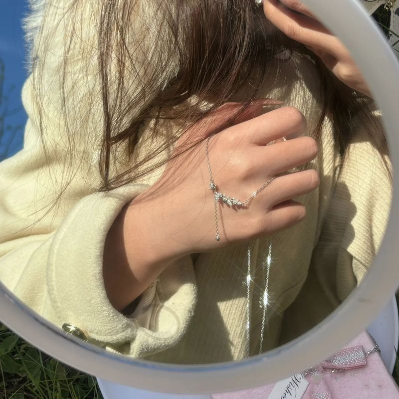 S Pure Silver Safety Necklace For Women, Niche Design, Exquisite And Versatile Temperament, Wheat Tassel Collarbone_voghion.com