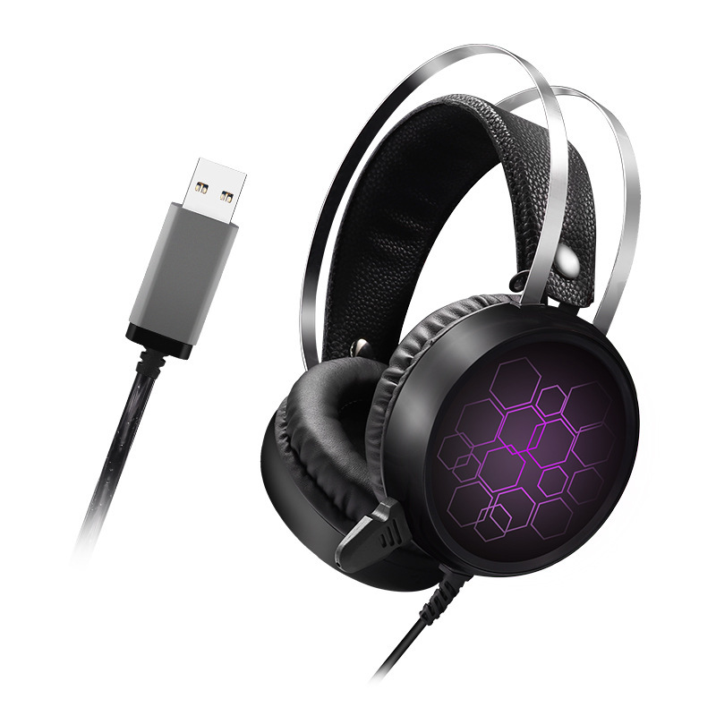 Tuner X1 Wired USB 7.1 Gaming Competition-hörlurar, datorhörlurar, kycklingätning, färgglad belysning Internet_voghion.com