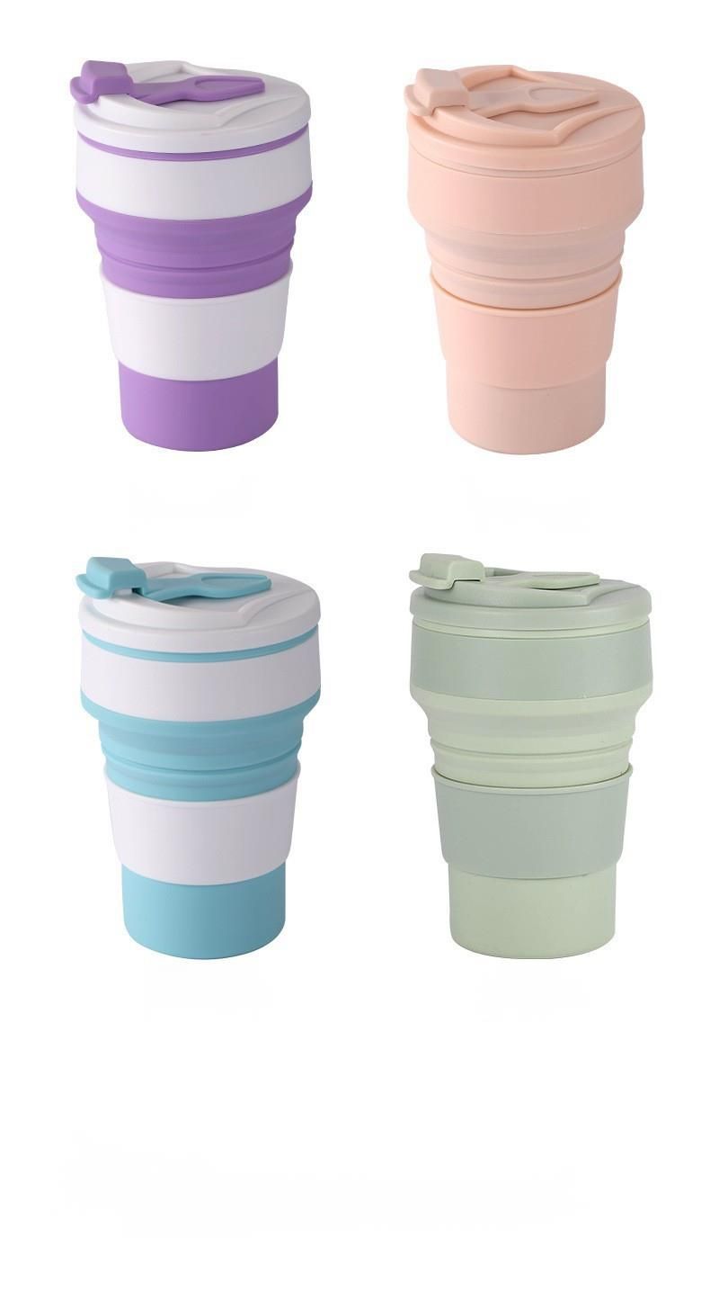 Silikon Große Kapazität Outdoor Versenkbare Klapp Tasse Tragbare Reise Wasser Flasche_voghion.com