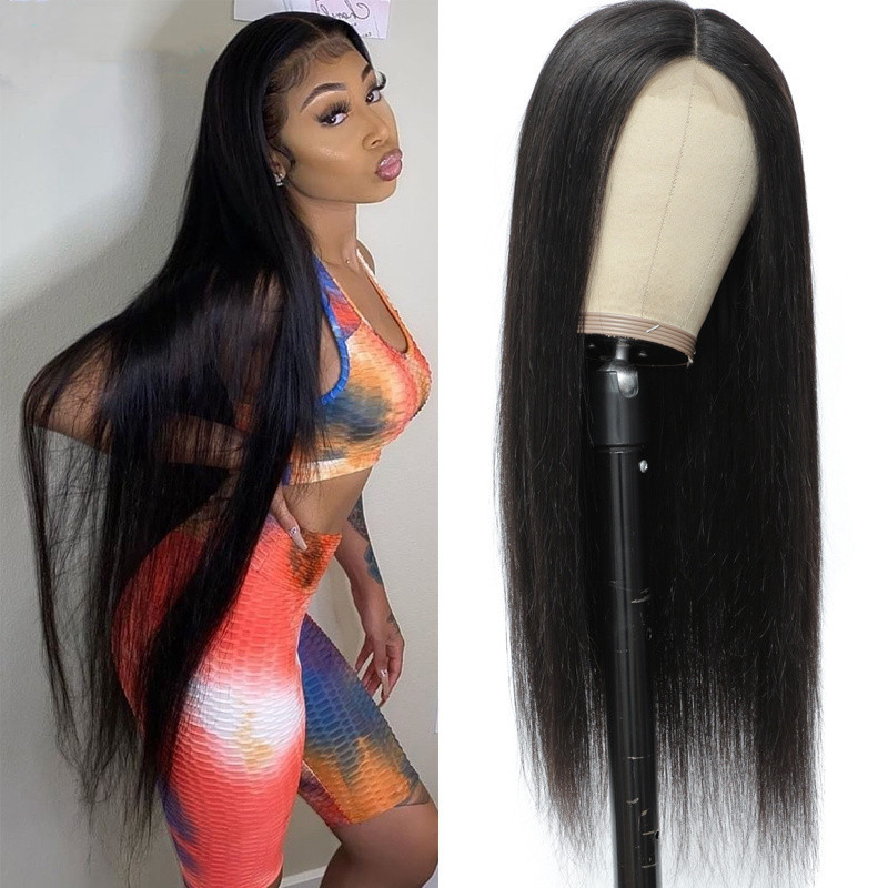 Synthetische Perücken für Mädchen. Mittelscheiteliges, langes, glattes Haar. Tägliches Styling. Mehrere Farben_voghion.com