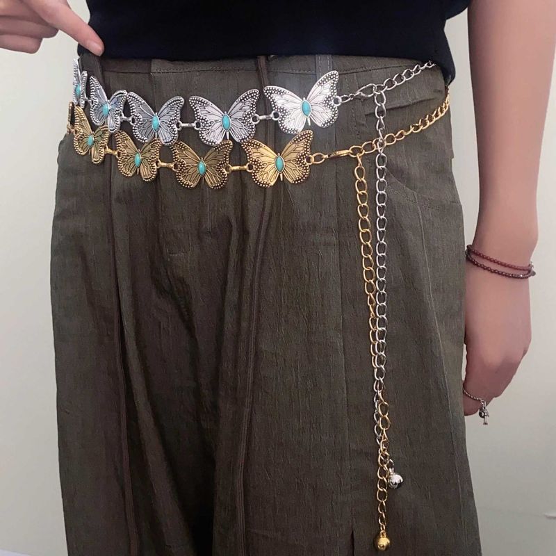 Bohemian Butterfly Waist Chain - Retro Y2K Metal Belt For Women, Ethnic Skirt & Niche Fashion Accessory_voghion.com