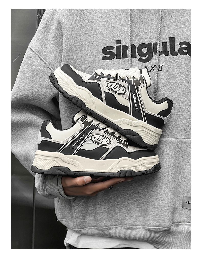 Gu Que pár egyedi tervezésű női fekete-fehér panda főutcai kenyér sokoldalú vastag talpú sport- és hétköznapi deszkacipő_voghion.com