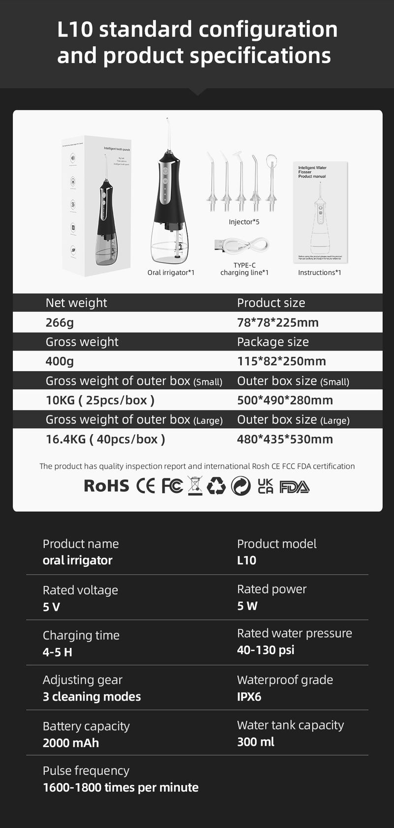 Dental Flusher Lavadora Dental Elétrica Portátil Limpador Dental Enxágue Oral Água Fio Dental Doméstico Inteligente_voghion.com