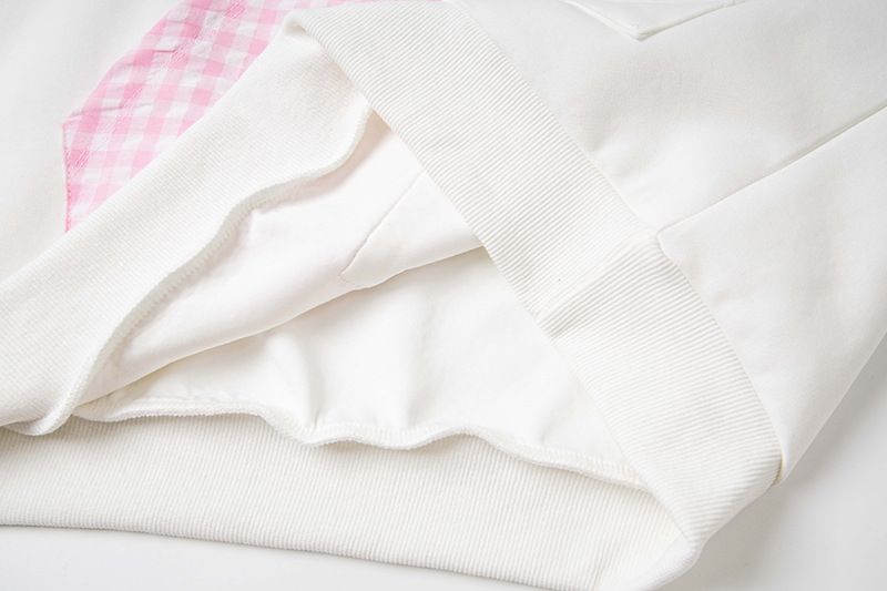 Felpa con cappuccio e colletto polo in due pezzi con ricamo di cuccioli in stile college 2025, manica lunga, tendenza da donna_voghion.com