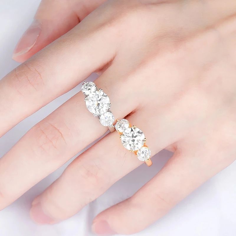 4 Karat Moissanite mat Zertifikat Sterling Sier Brilliant Cut Lab Diamant Verlobungsring Hochzäitsband fir Fraen_voghion.com