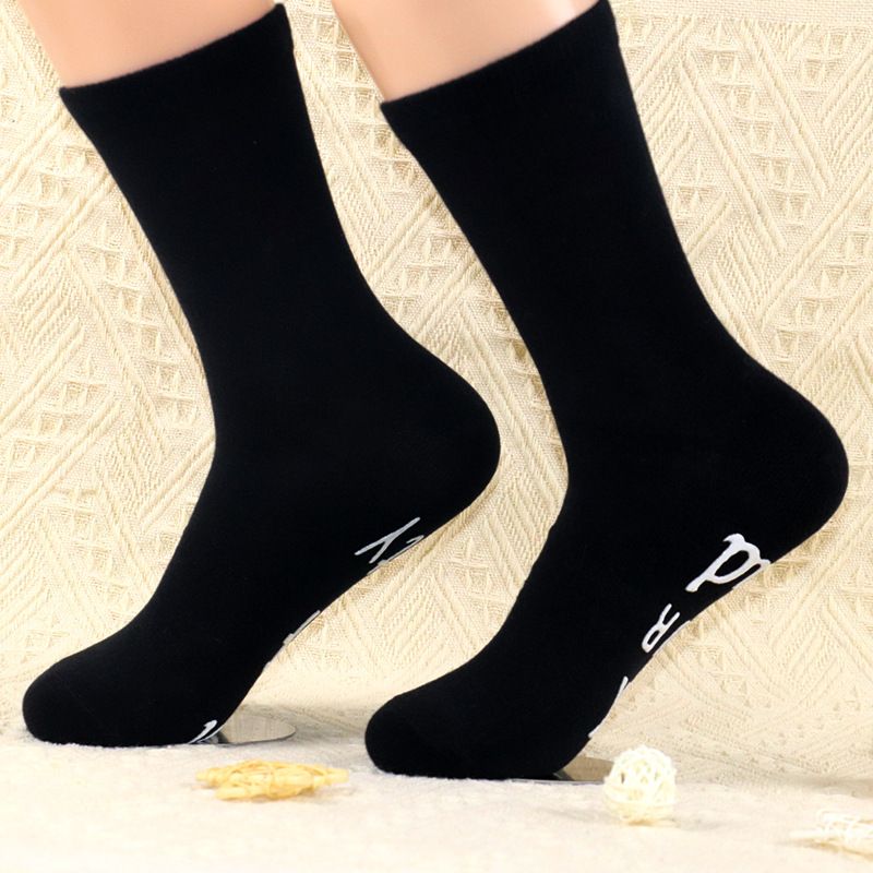 Calzini di cotone medio suola creativa lettera antiscivolo adesivi calzini da pavimento calzini casual divertenti_voghion.com