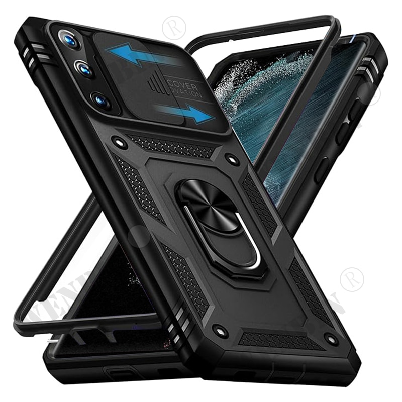 Hülle fir Samsung S24 Ultra S23 S22 S21 FE A54 A53 A34 A33 A15 A14 A13 A24 A25 Robust mat Kamera 360 Grad_voghion.com