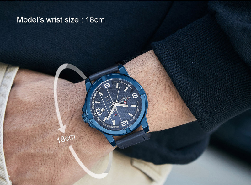 NAVIFORCE/Lingxiang 9177 Waterproof Quartz PU with Calendar Men's Business Watch_voghion.com