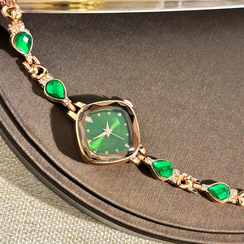Orologi da donna con bracciale, alla moda, con diamanti, quadrati, a goccia, con diamanti, orologio da donna, orologio al quarzo, modello con bracciale_voghion.com