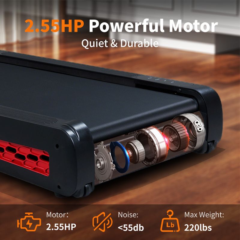 7° Incline Walking Pad Treadmill - Portable Compact Treadmills Under Desk Treadmill, Incline Treadmills For Home Office, Upright Stand, 2.55HP Portable Treadmill With 220 Lbs Capacity,LED Display_voghion.com