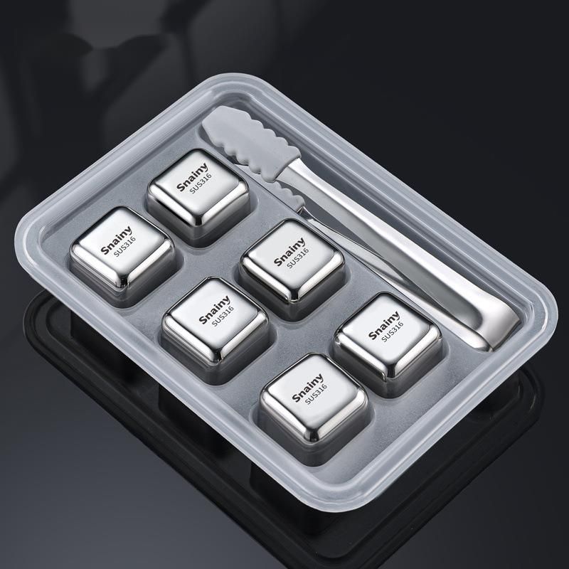 Food Grade 316 Stainless Steel Quick-Freezing Metal Cubes Bar Ice-Cooling Artifact Beer Stone Thickened Ice Cube Set_voghion.com
