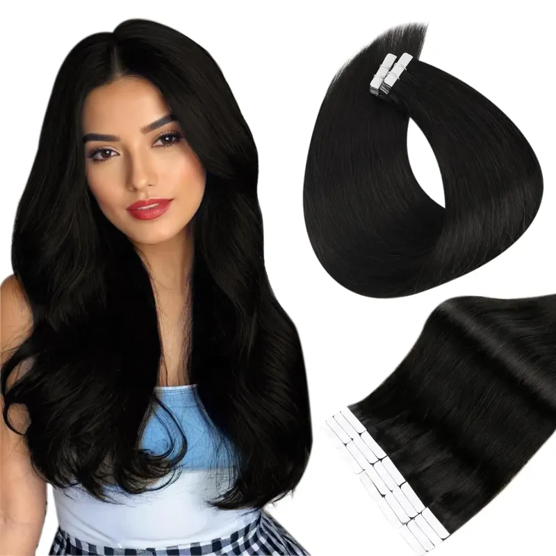 Extensions de cheveux humains trame de peau 100% cheveux Remy Extensions de ruban adhésif de haute qualité_voghion.com