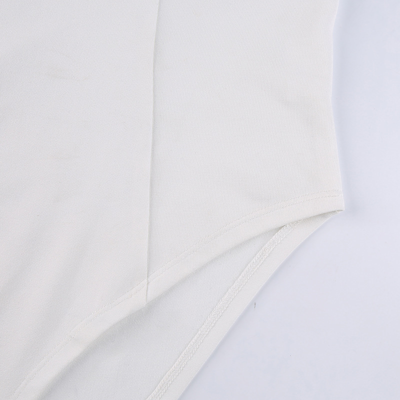 Wind 2025 Summer New Solid Color Basic Chest Show V-neck Jumpsuit Women's Sleeveless T-shirt Bottom Top_voghion.com